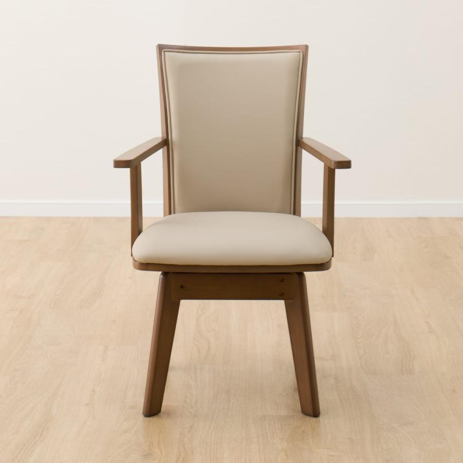 ニトリ ダイニングチェア(回転肘付き回転LG-010 MBR) 食卓椅子