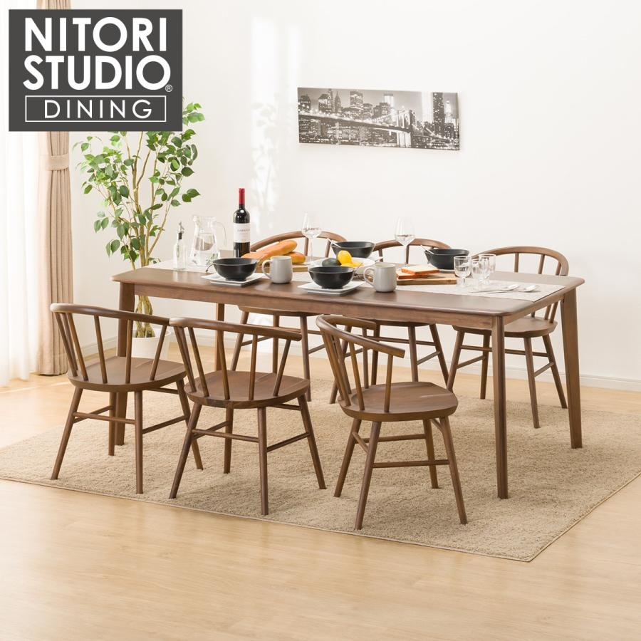 ニトリ ダイニングテーブル7点セット(NコレクションT-01 180 MBR/C-53