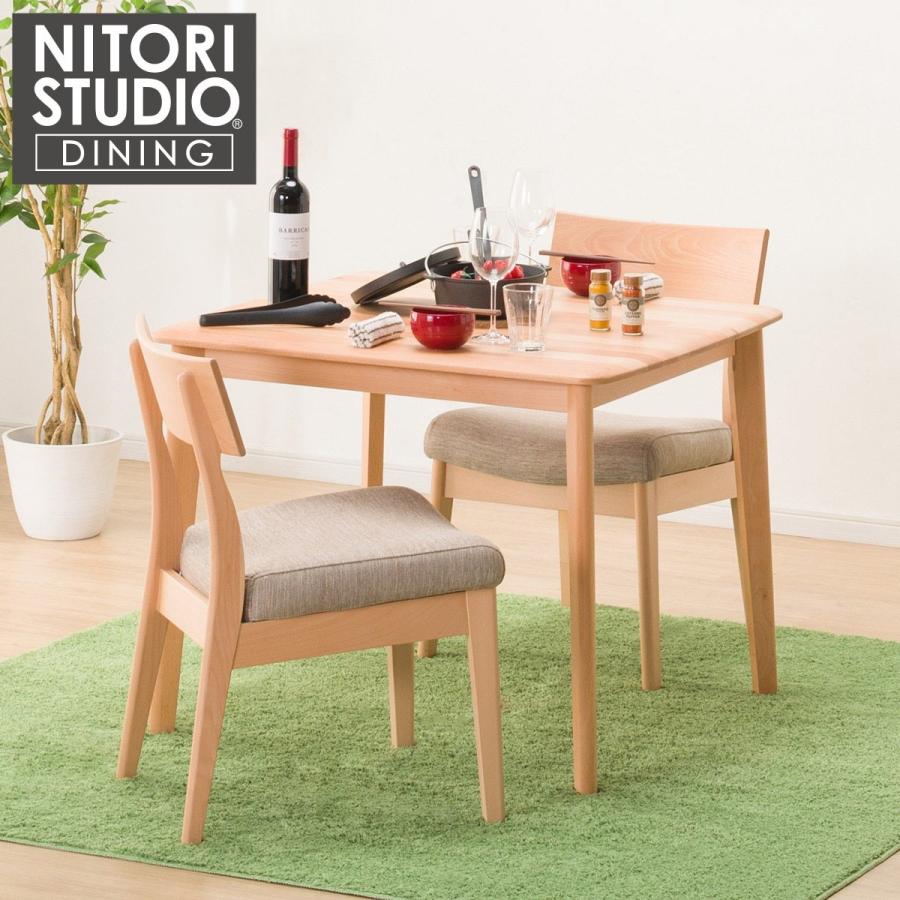 幅90 天然木ダイニングテーブル3点セット(NコレクションT-01 90 NA/C