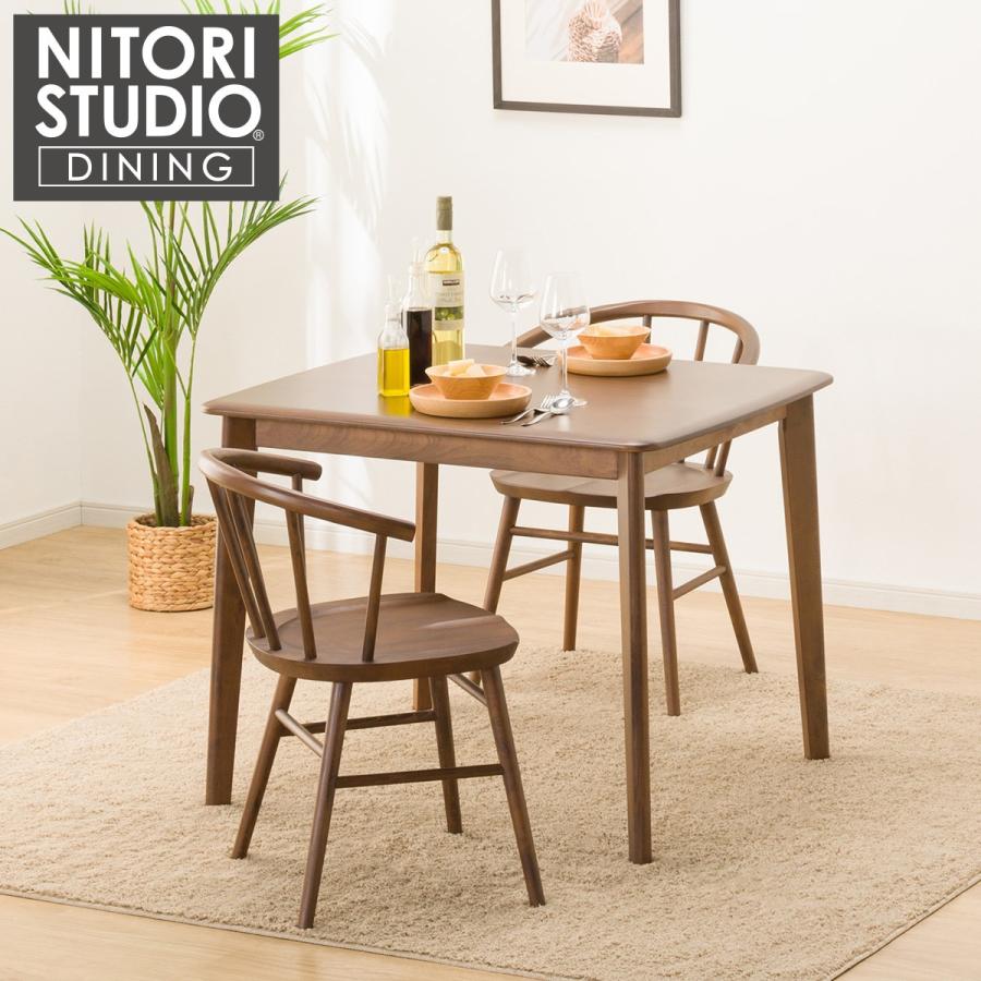 ニトリ ダイニングテーブル3点セット(NコレクションT-01 90 MBR ニトリ ダイニングテーブル3点セット(NコレクションT-01 90 MBR