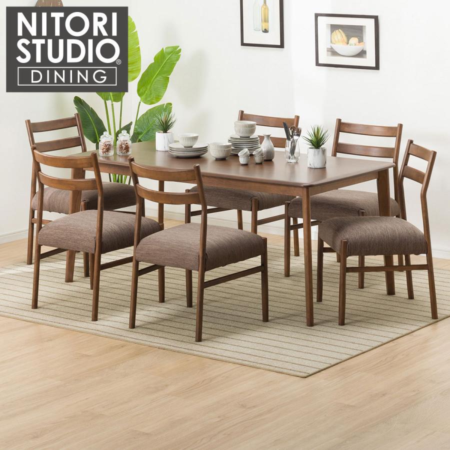 ダイニングテーブル7点セット(NコレクションT01 165MBR/C34 MBR DRDMO) ニトリ 『配送員設置』 『5年保証