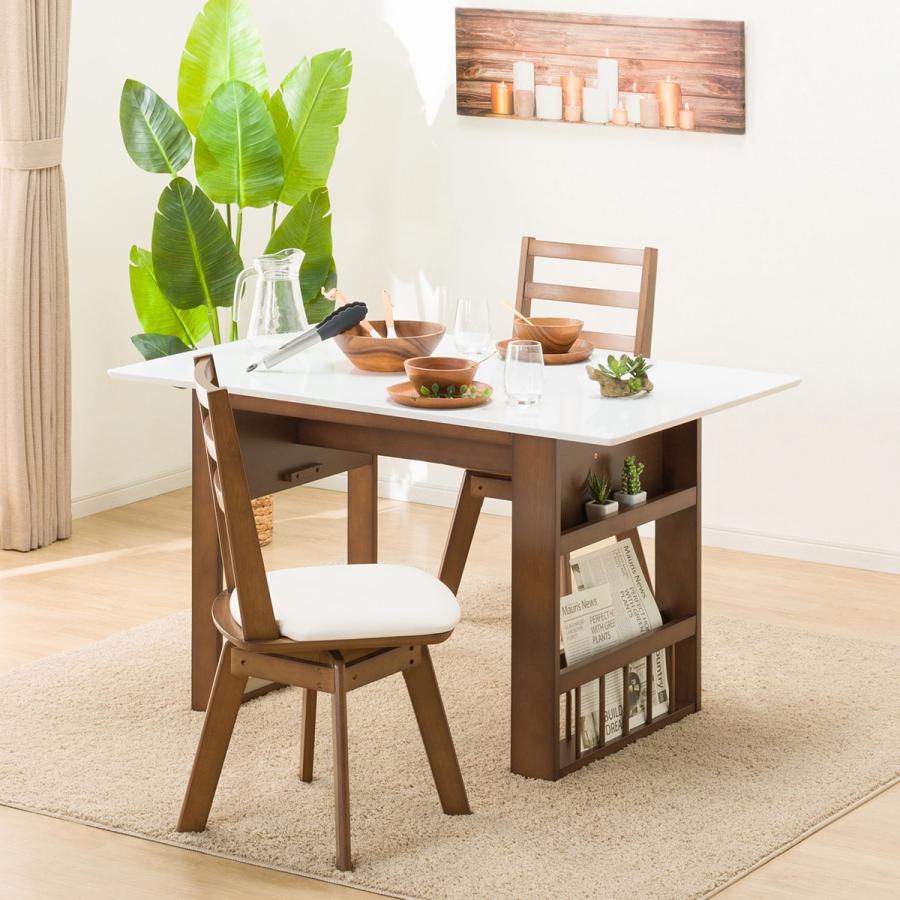 ニトリ 幅94(伸長時120) 伸長式ダイニングテーブル3点セット(DT