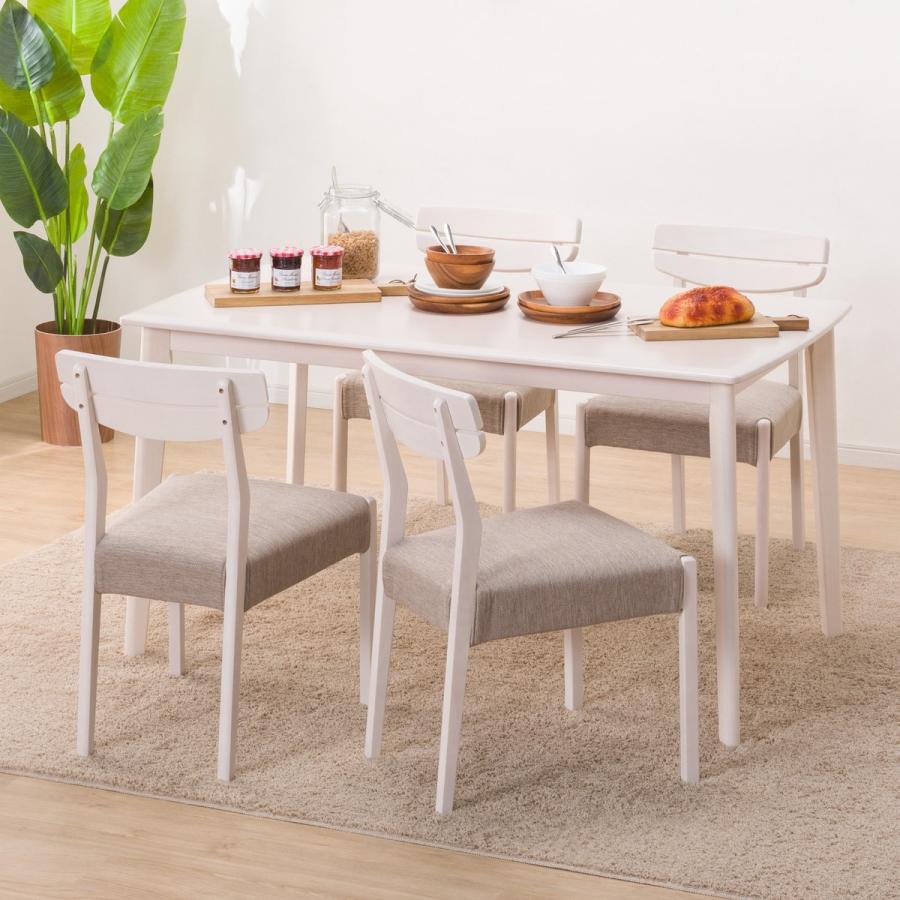 ニトリ（NITORI） 幅135 ダイニングテーブル5点セット（DTアルナス