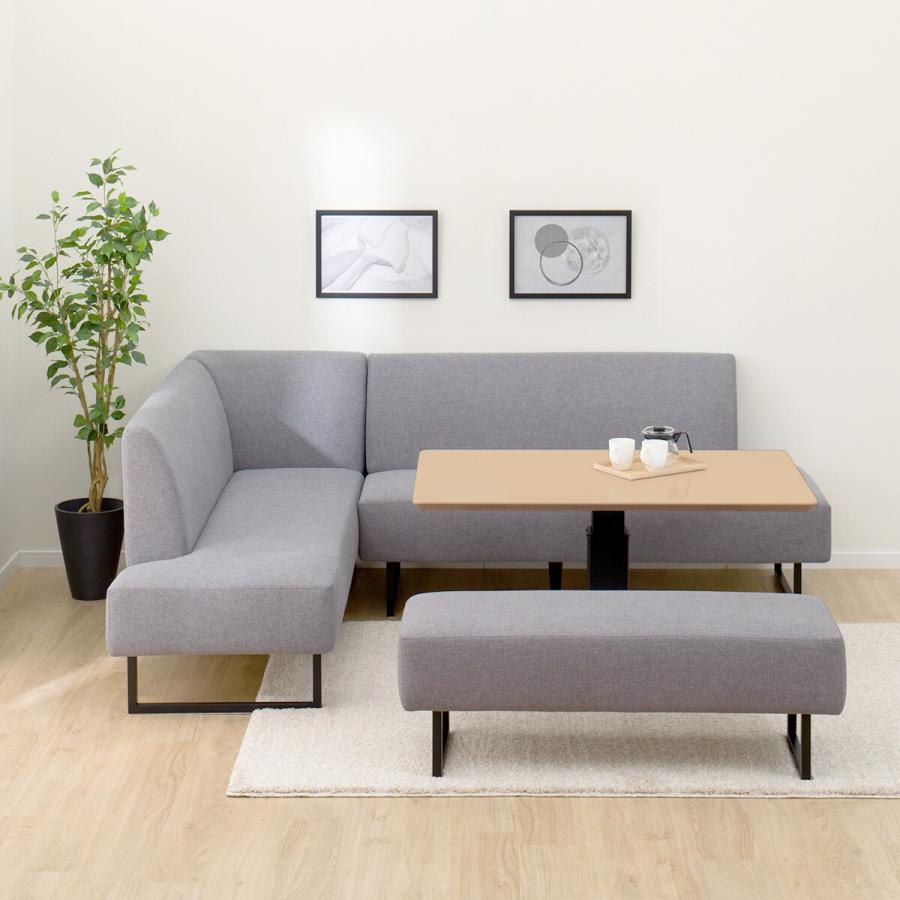 コーナー3点セット　DBR/WH ニトリ 傷・汚れに強いファブリックリビングダイニング3点セット