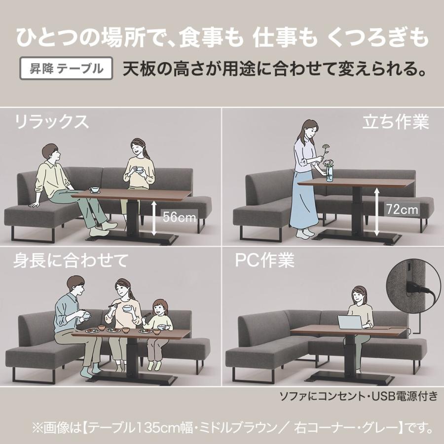 NITORI リビング ダイニング ソファセット ニトリ リビングダイニングセット4点セット(LC004 135 WH/左