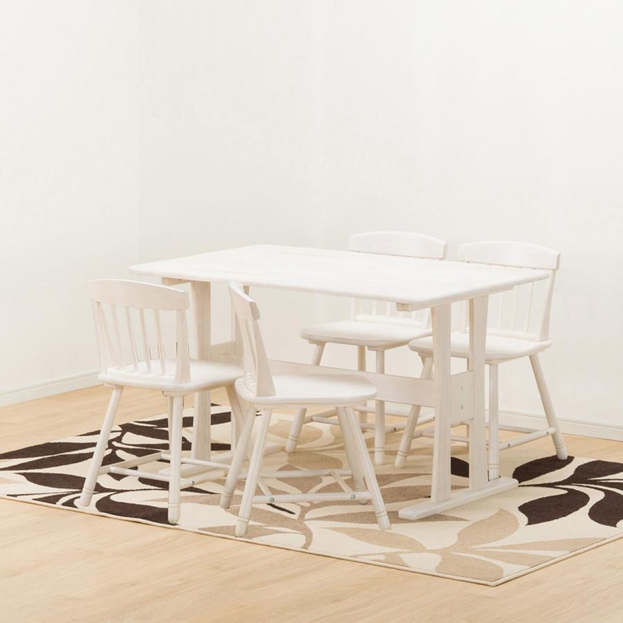 ニトリ ダイニングテーブル ファンシー 120 4点セット ダイニングテーブル4点セット(DTファンシー120WH/DCファンシーWH