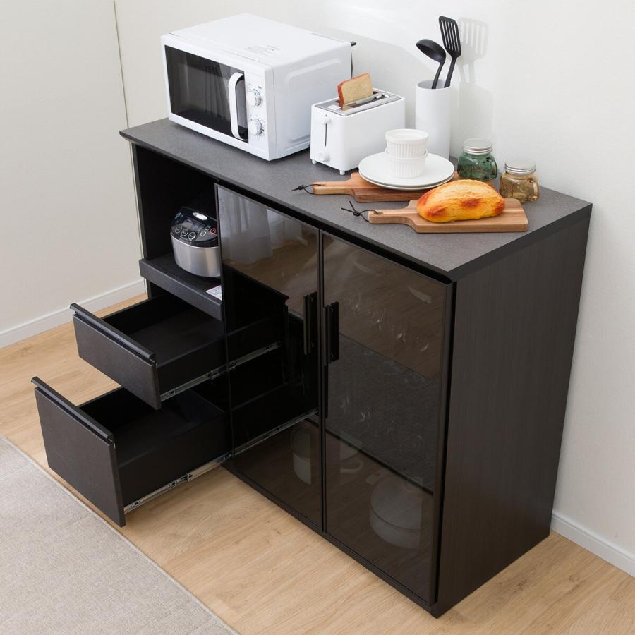 キッチンカウンター 伸縮キッチンカウンター 2点セット 幅104~178 フラット 2口