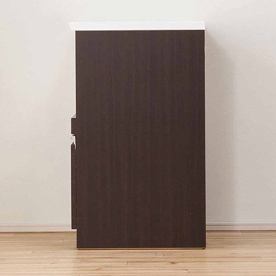 【送料込み】ニトリ　キッチンボード　食器棚　レジューム90 ダークブラウン 送料込み】ニトリ キッチンボード 食器棚 レジューム90 ダークブラウン