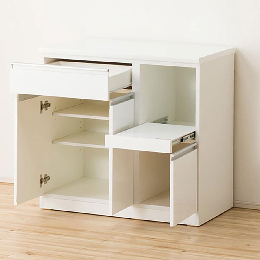 ニトリ キッチンカウンター(レジューム90TL-R WH) キッチン収納