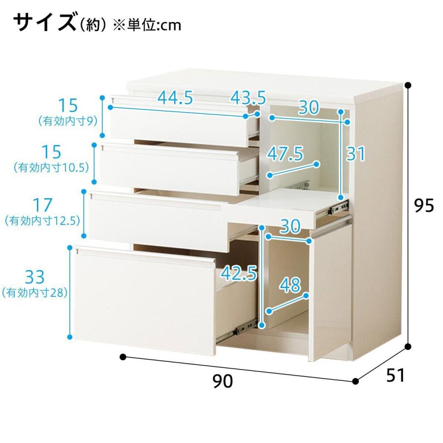 ニトリ キッチンカウンター(レジューム90SH-R WH) キッチン収納 ニトリ キッチンカウンター(レジューム90SH-R WH) キッチン収納