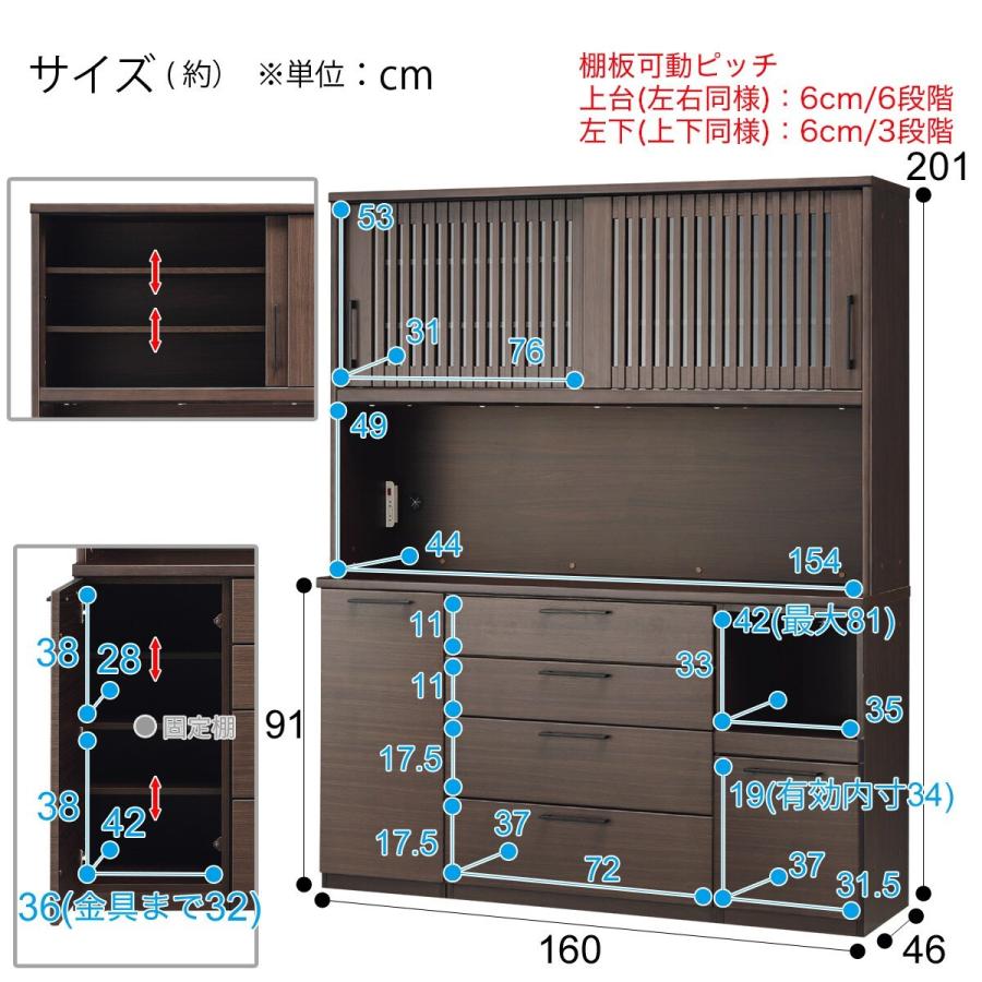 ニトリ 幅160cm キッチンボード(リキュウ 160KBセット DBR ニトリ 幅160cm キッチンボード(リキュウ 160KBセット DBR