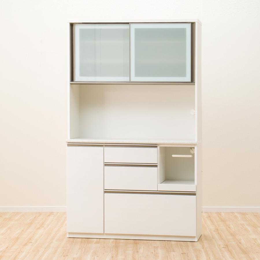 幅120cm キッチンボード レンジボード 食器棚 (アルミナ2 120KB WH  