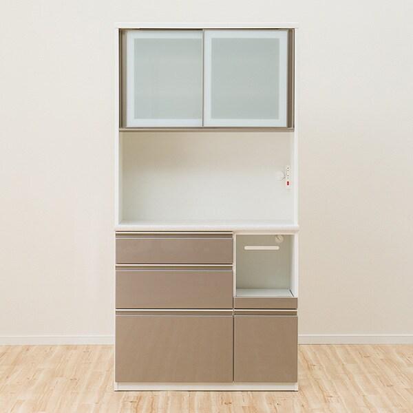 J1106 ニトリ 食器棚 レンジボード アルミナ2 100KB キッチン収納 1200