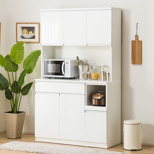 ニトリ 食器棚 レジューム 幅120cm シンプル キッチンボード d4561 ニトリ 幅120cm キッチンボード( レジューム120-2TF-H WH/120