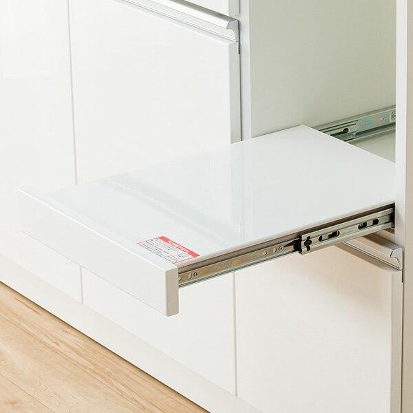 ニトリ 幅120cm キッチンボード( レジューム120-2TG-H WH/120