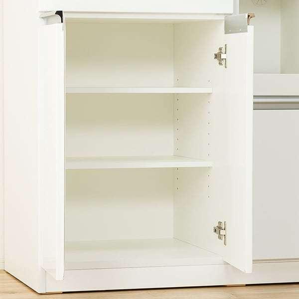 ニトリ 食器棚 レジューム 幅90cm シンプル キッチンボード d2119 ニトリ 幅90 キッチンボード(レジューム 90TG-S WH/90TH-R WH