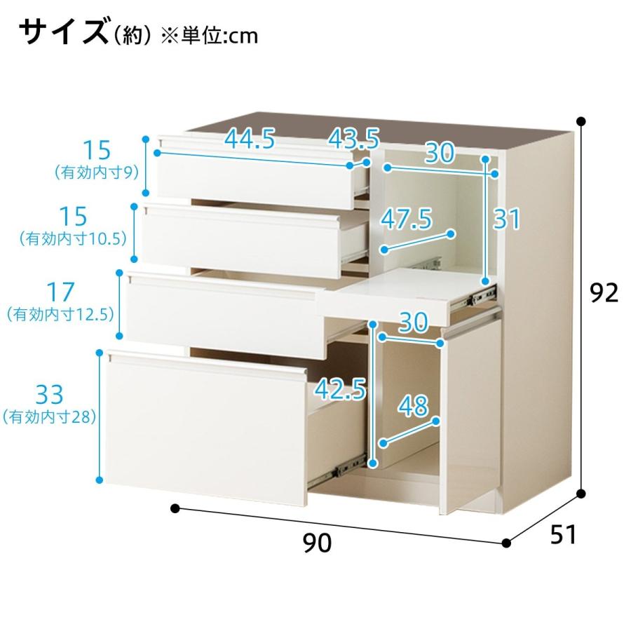 ニトリ レジューム90 ハイタイプ ダークブラウン 引取り値引きあり キッチンボード(レジューム 90TG-H DBR/90TH-R DBR) | ニトリ