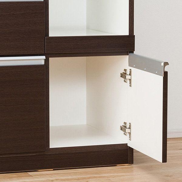 ニトリ（NITORI） 幅150cm 食器棚(レジューム 150TF-H DBR/150QL-R DBR