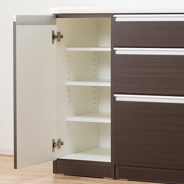 ニトリ（NITORI） 幅150cm 食器棚(レジューム 150TF-H DBR/150QL-R DBR