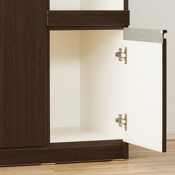 【値下げ/配送料込】ニトリ 食器棚 幅90 レジューム 上下 ダークブラウン ニトリ 幅90 キッチンボード(レジューム 90TG-H DBR/90TL-R DBR