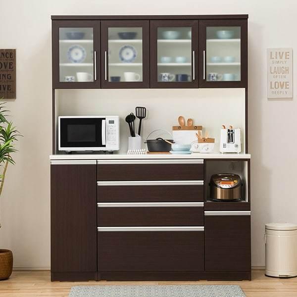 店頭受け渡し】 ニトリ 食器棚 キッチンボード RIPE 90KBS-DBR 中古品