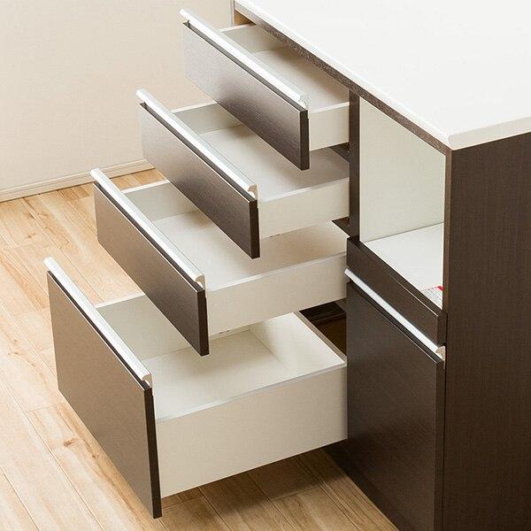 ニトリ 幅90 キッチンボード(レジューム 90AG-S DBR/90QH-R DBR