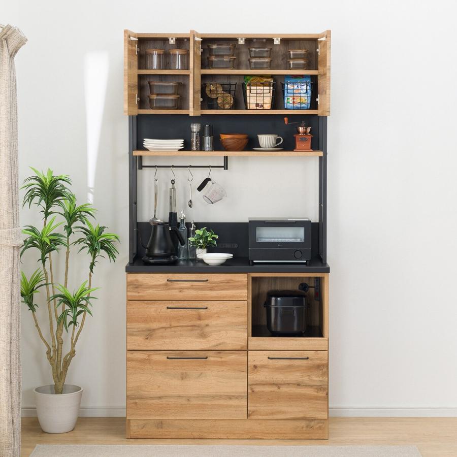 ニトリ（NITORI） 幅100cm キッチンボード(IM301 100OP LBR) : ニトリ