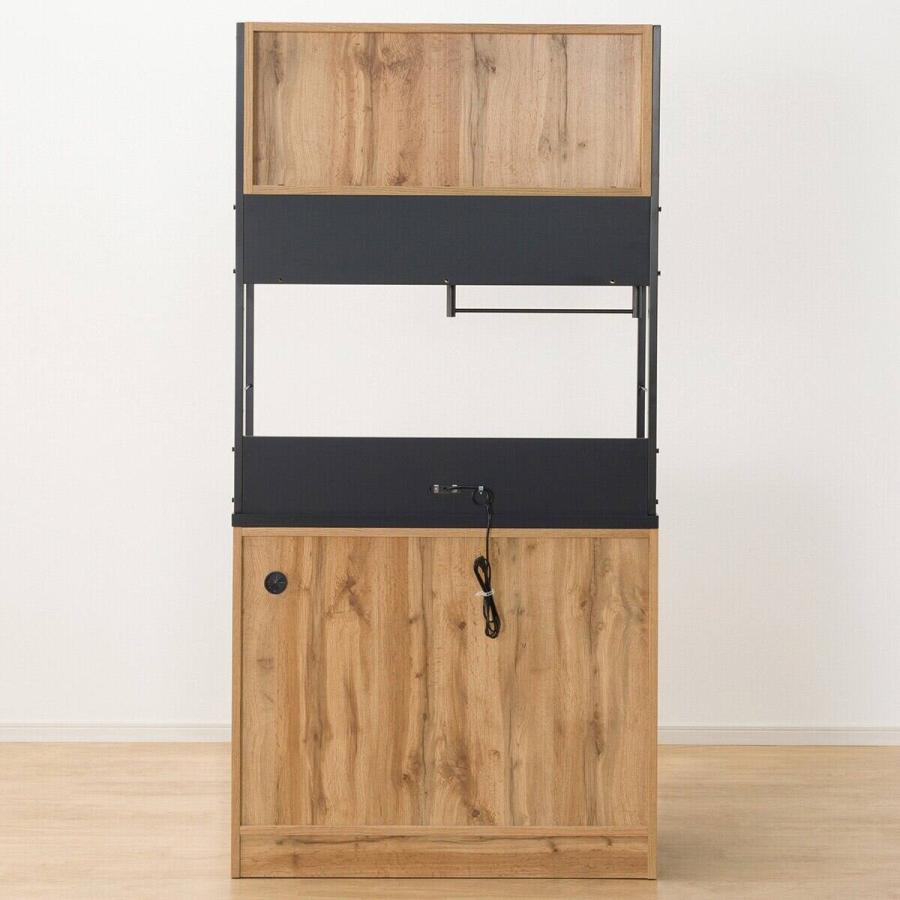 カップボード 食器棚 【美品】ニトリ ソフトクローズ 100㎝幅 キッチンボードソフトクローズタイプ(IM301 HQ100OP LBR/BK) | ニトリ
