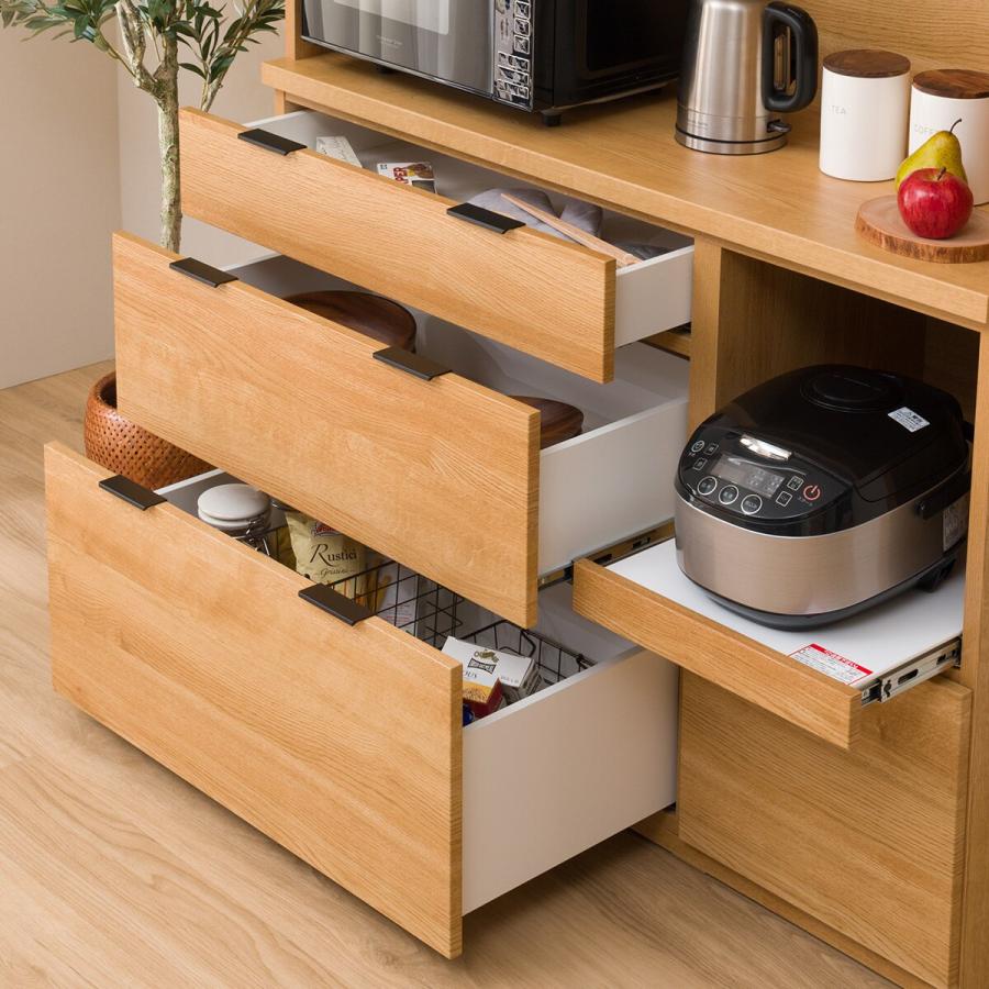 ニトリ　食器棚　エトナ　120cm 木製カップボード ニトリ キッチンボード(エトナ120KB MBR) 限定価格：11/4迄