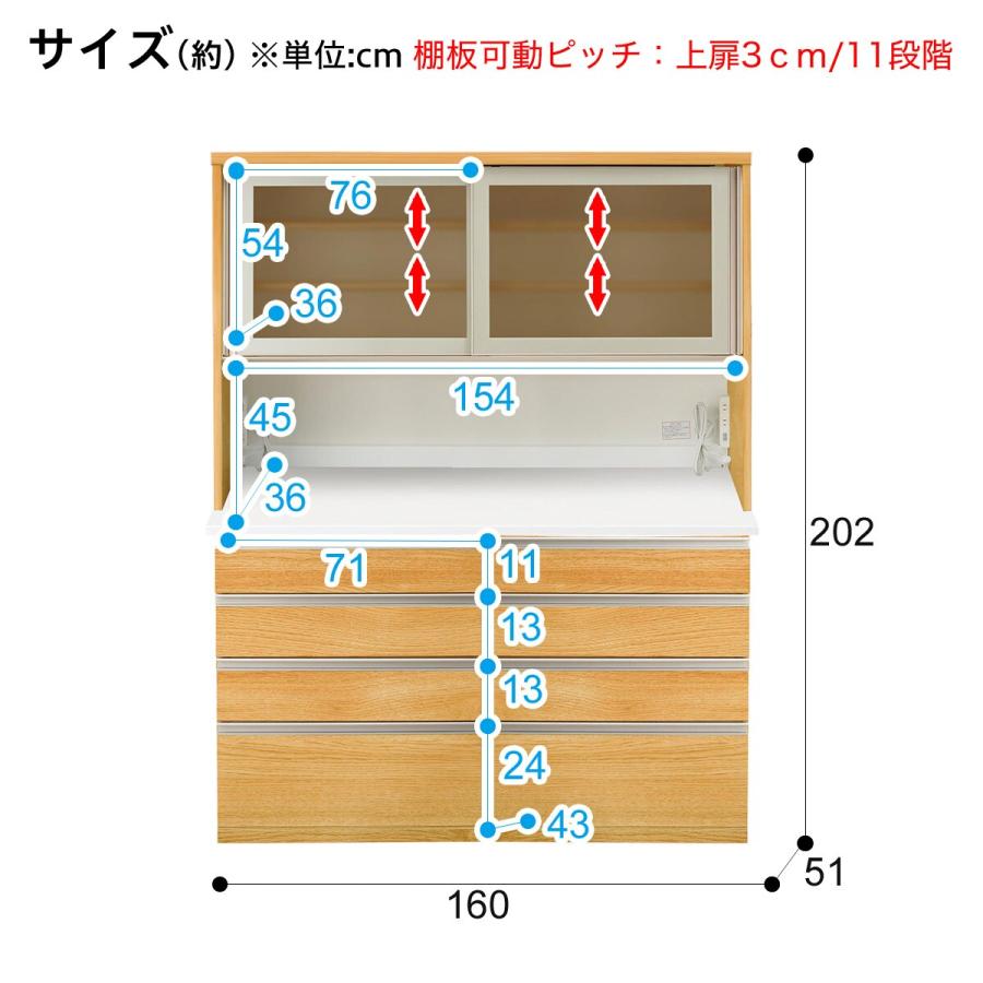 ニトリ 幅160cm キッチンボード(リガーレ50GH-160KB/H50-80C LBR ニトリ 幅160cm キッチンボード(リガーレ50GH-160KB/H50-80C LBR