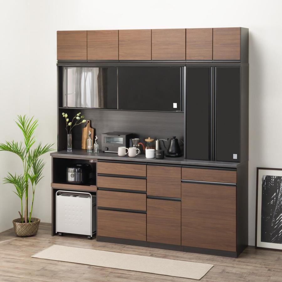 幅160cm キッチンボード+ダストワゴンセット(KB160DUモイスBS WN/DB60  