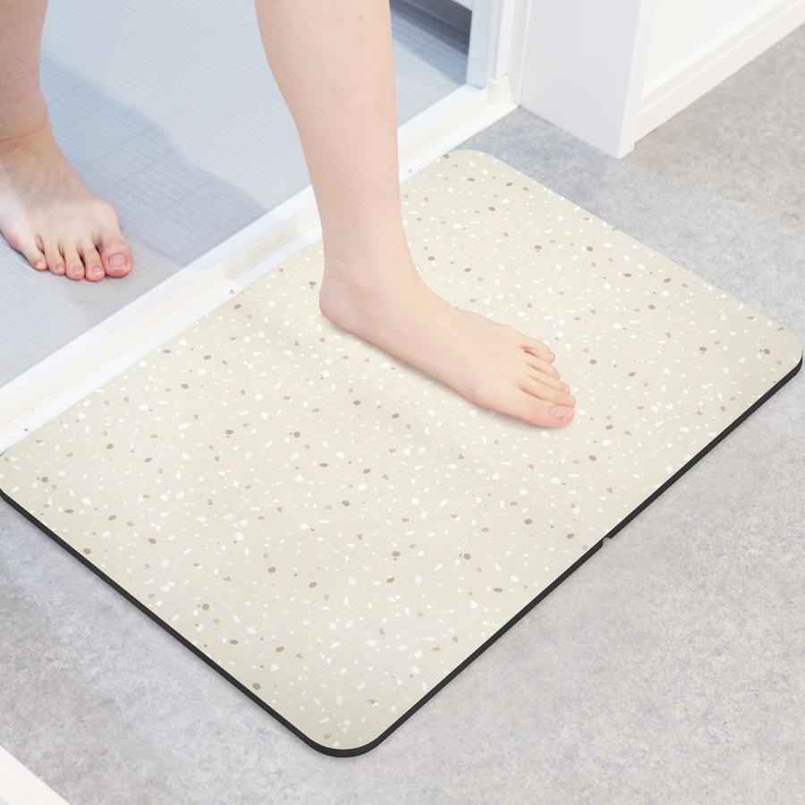 ニトリ（NITORI） 洗えて畳めるソフトバスマット(テラゾー) : ニトリ