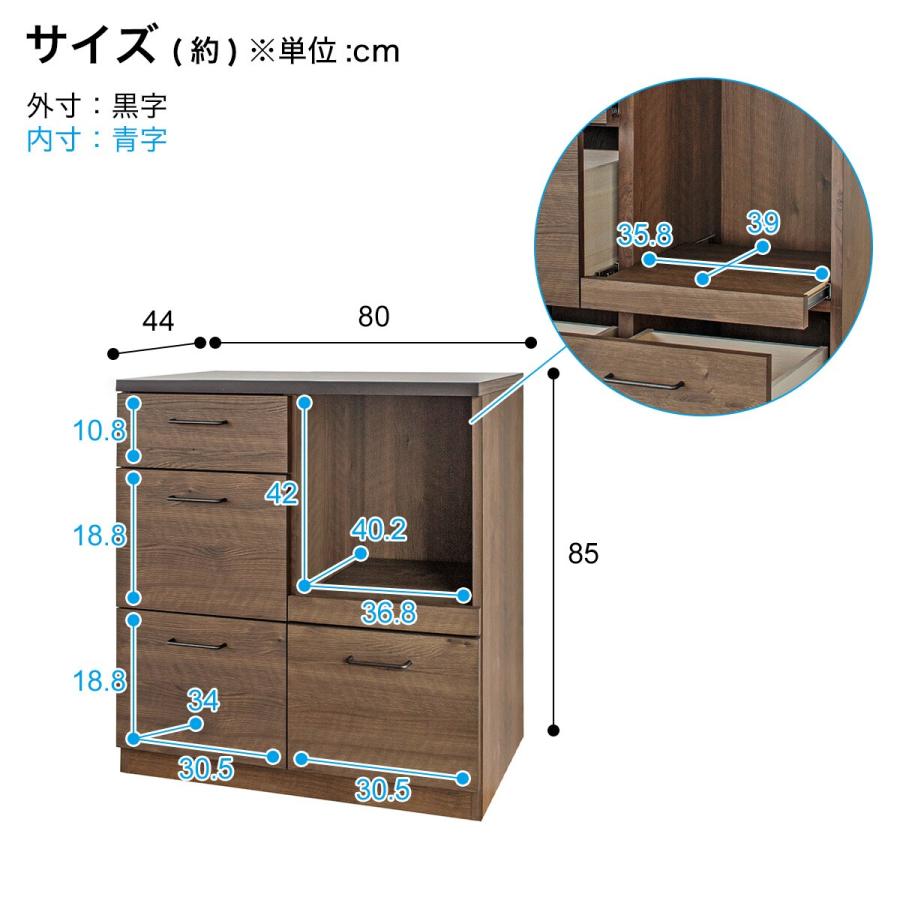 ニトリ（NITORI） 特殊鋼板天板 ヴィンテージ風カウンター(オープン+