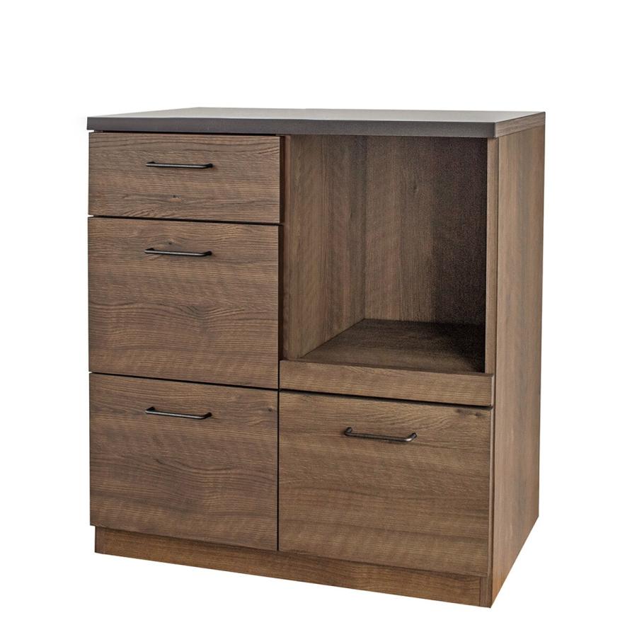 ニトリ（NITORI） 特殊鋼板天板 ヴィンテージ風カウンター(オープン+