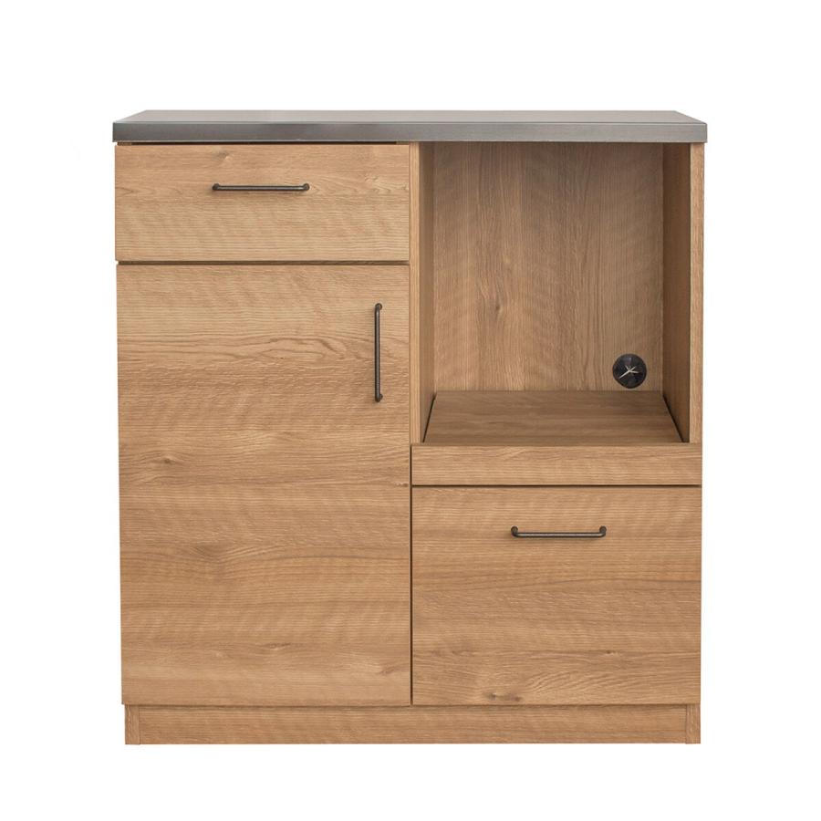 ニトリ 特殊鋼板天板 ヴィンテージ風カウンター（オープン＋扉