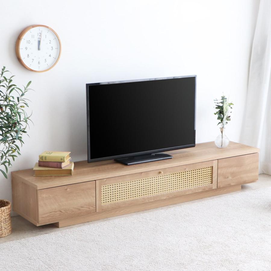 ニトリ（NITORI） ラタンと木目が爽やかなローボード (幅180cm