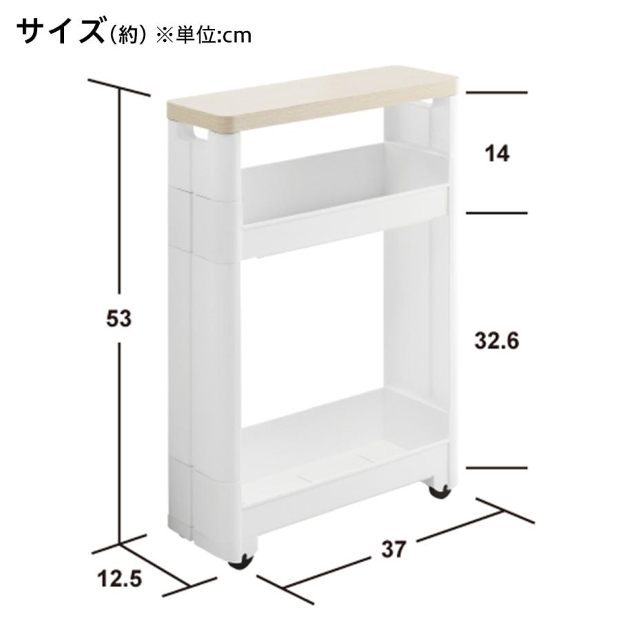ニトリ スキマにも置けるサニタリーワゴン3段(ホワイト