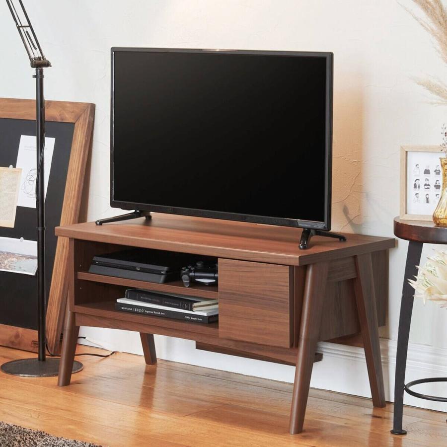 テレビ台 ローボード 白井産業 32-43V型テレビ対応 コンパクト 一人暮らし コード収納 ダークブラウン幅80.1 奥行40.3 高さ42cm FBW-4080H DK フェルボワ