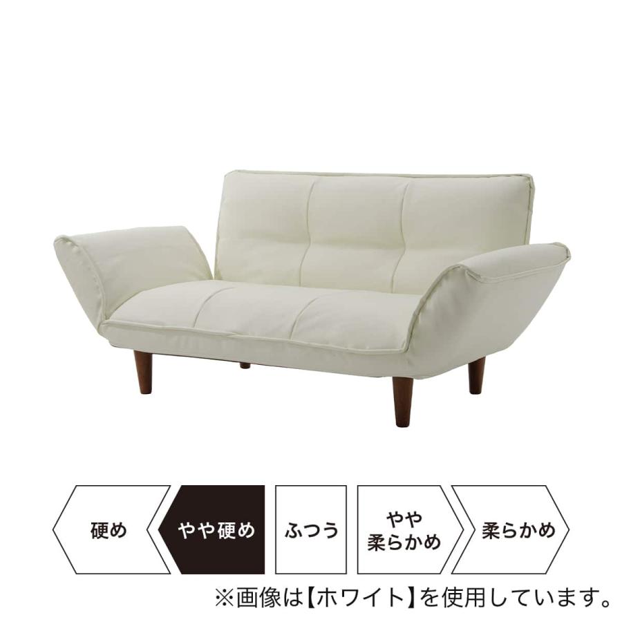 ニトリ（NITORI） 2人掛けコンパクトカウチソファ 合皮タイプ (BK