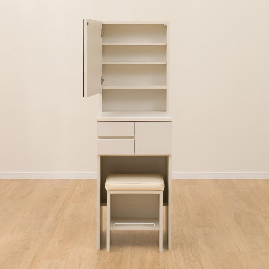 8/31まで出品✳️ニトリ✳️NITORIホワイトドレッサー・円形ミラー付き　鏡台① nitori-net_5515060