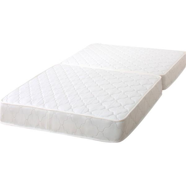 【定価約10万円！】ニトリ　ダブルベッド　マットレス付　ローベッド　ホワイト ニトリ ベッド ダブル フラップ扉式フロアベッドセット(D WH