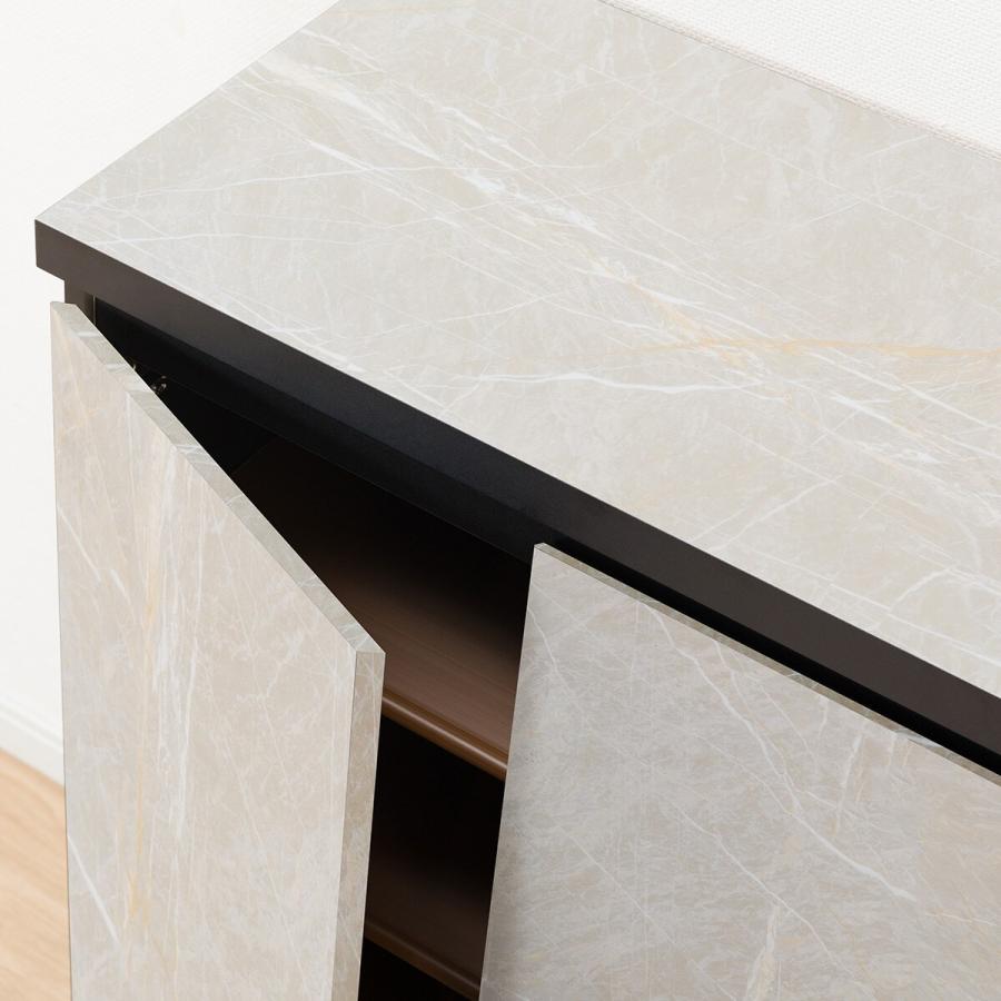 ニトリ 大理石調シューズラック(ロータイプ 幅60cm ホワイト