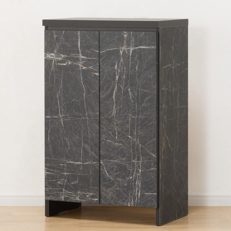 ニトリ（NITORI） 大理石調シューズラック(ロータイプ 幅60cm ブラック