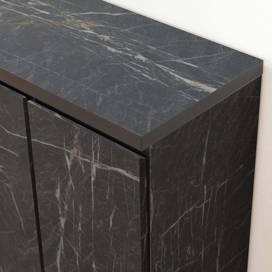 ニトリ（NITORI） 大理石調シューズラック(ロータイプ 幅90cm ブラック