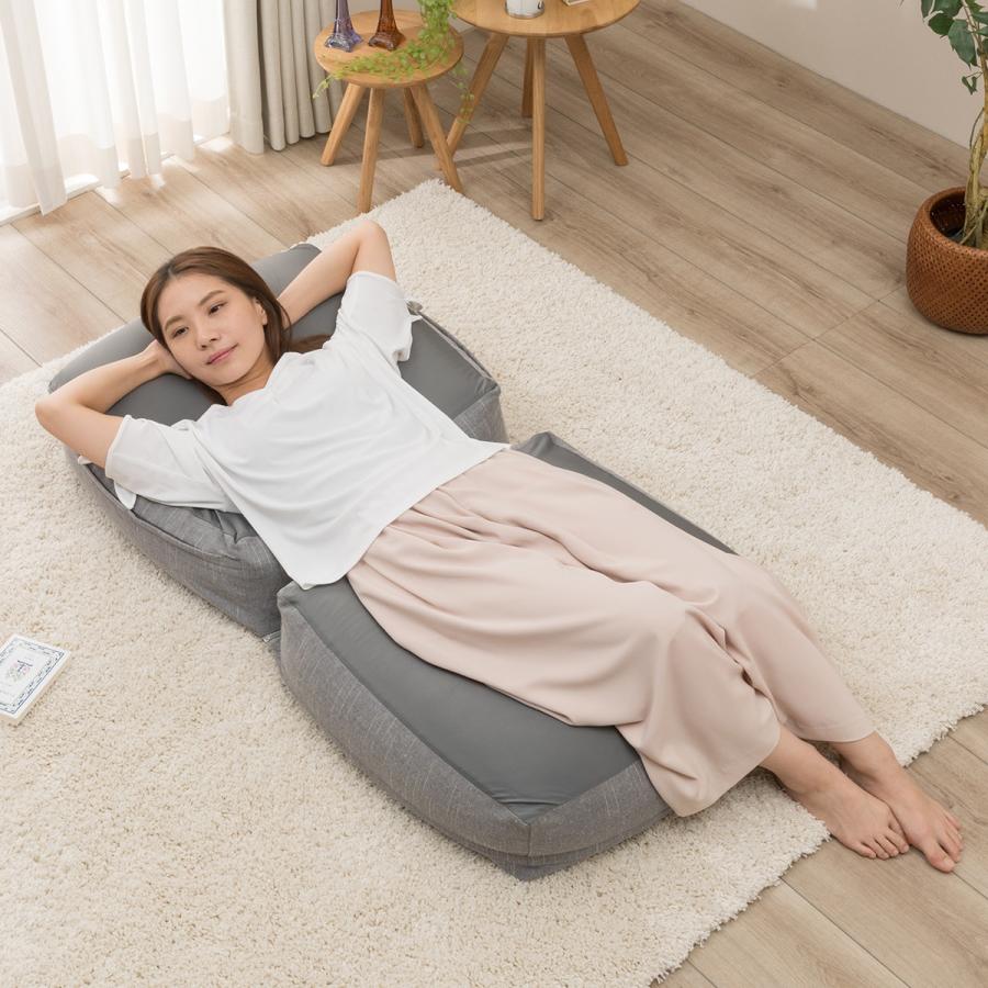 ニトリ いろいろな使い方が楽しめるビーズソファ(グレー