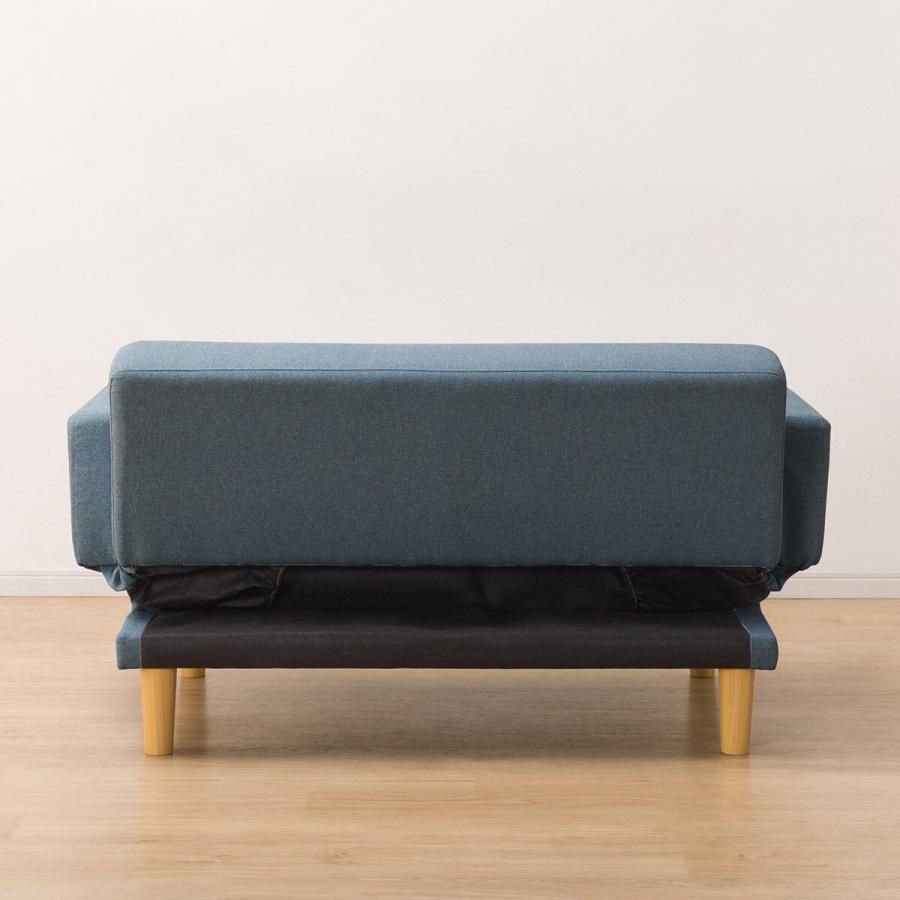 ファブリックソファベッド（MKD837 BL) 2人掛け ソファ 布 ニトリ 