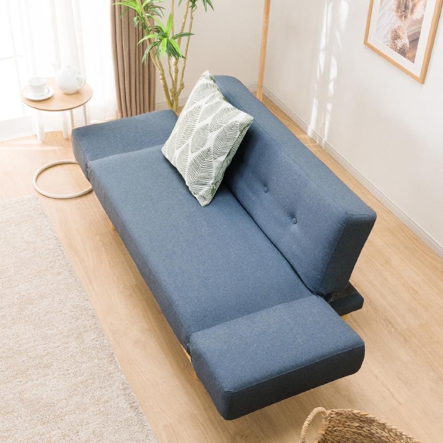 ファブリックソファベッド（MKD837 BL) 2人掛け ソファ 布 ニトリ 