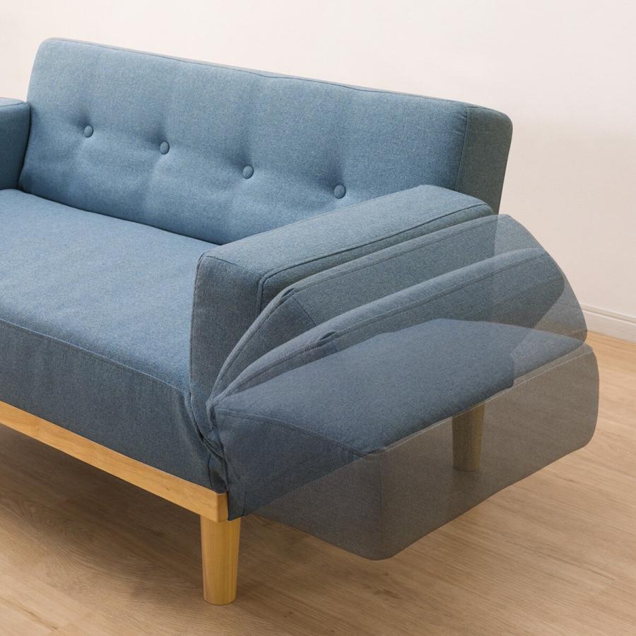 ファブリックソファベッド（MKD837 BL) 2人掛け ソファ 布 ニトリ 