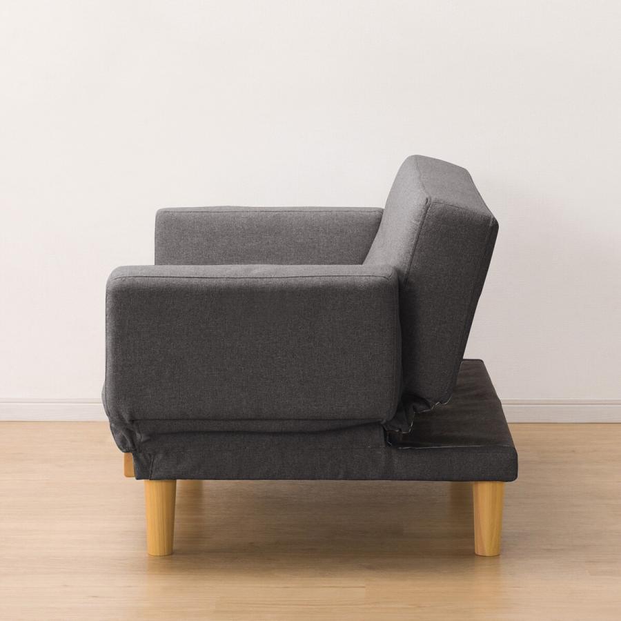 ファブリックソファベッド（MKD837 DGY) 2人掛け ソファ 布 ニトリ 