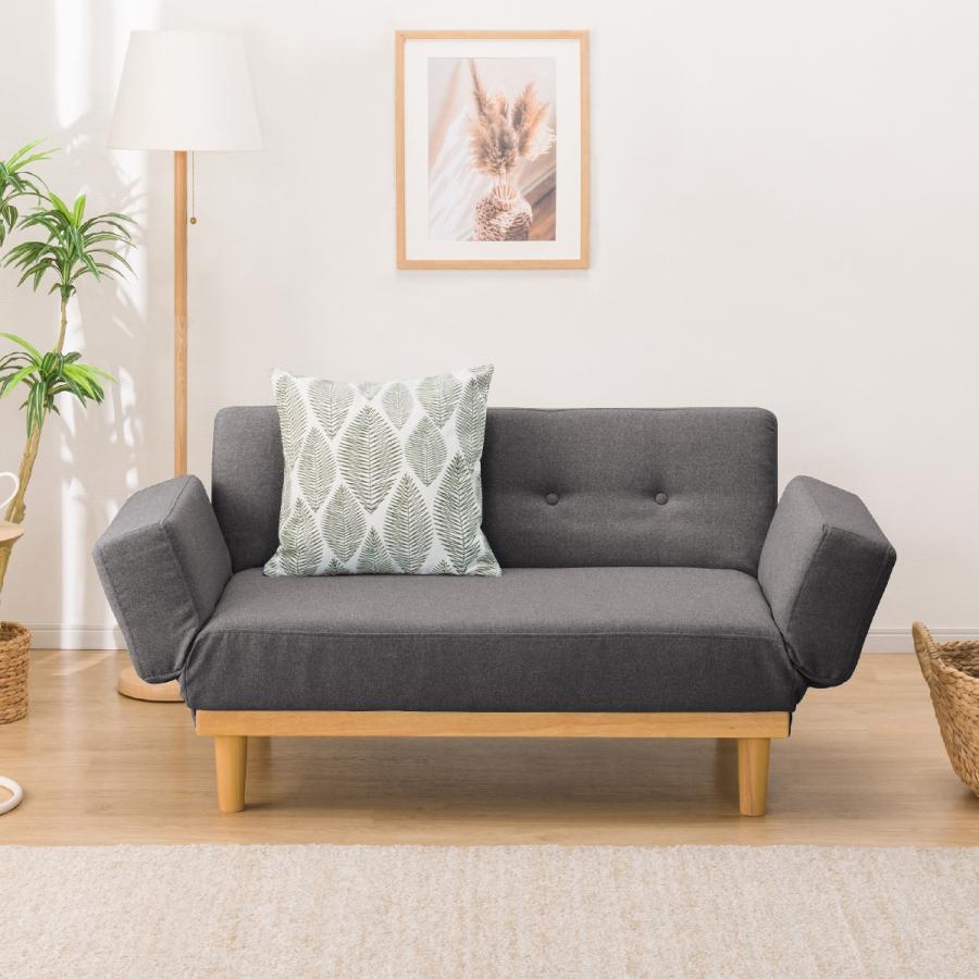 ファブリックソファベッド（MKD837 DGY) 2人掛け ソファ 布 ニトリ 